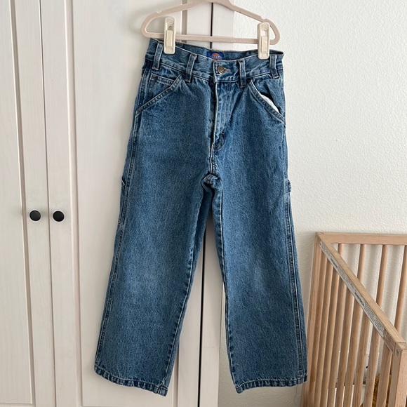 Vintage Dickies (EUC) | High Rise Straight Wide Blue Denim Jeans - Picture 1 of 6
